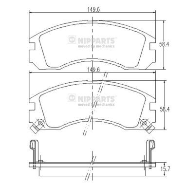 Слика на плочки NIPPARTS J3605031 за Mitsubishi Outlander (CU) 2.0 4WD (CU2W) - 136 коњи бензин