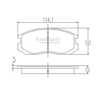 Слика на плочки NIPPARTS J3605032 за Mitsubishi Lancer 4 Hatchback (C6,C7 A) 1.5 (C62A) - 84 коњи бензин