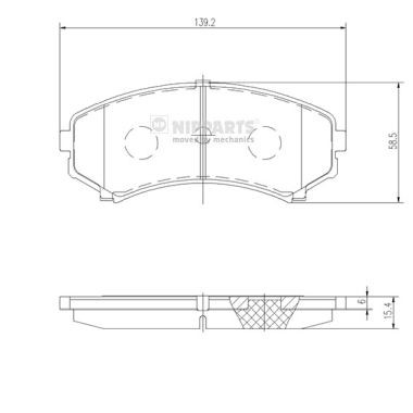 Слика на плочки NIPPARTS J3605039 за Mitsubishi Montero 4 (V80,V90) 3.2 DI-D 4x4 - 190 коњи дизел