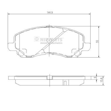 Слика на плочки NIPPARTS J3605046 за Mitsubishi Lancer Ex Saloon (CY-ZA) 1.8 Flex - 140 коњи Бензин/Етанол