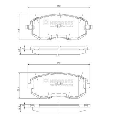 Слика на плочки NIPPARTS J3607015 за Subaru Legacy 4 Wagon (B13) 2.0 AWD - 138 коњи бензин