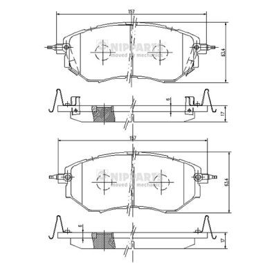 Слика на плочки NIPPARTS J3607019 за Subaru Outback (BM,BR) 3.6 - 249 коњи бензин