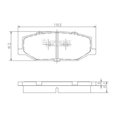 Слика на плочки NIPPARTS J3608003 за Suzuki Samurai (SJ) 1.3 - 67 коњи бензин