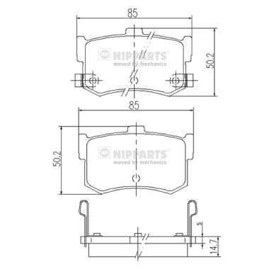 Слика на плочки NIPPARTS J3610502 за Hyundai Sonata 3 (Y-3) 2.0 i 16V - 139 коњи бензин