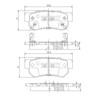 Слика на плочки NIPPARTS J3610509 за Hyundai Matrix (FC) 1.6 - 103 коњи бензин