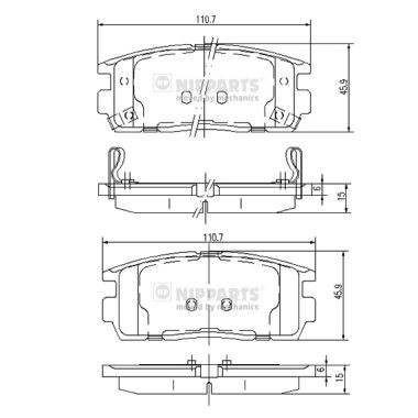 Слика на плочки NIPPARTS J3610905 за CHEVROLET CAPTIVA C100,C140 2.4 LPG 4WD - 136 коњи Бензин/Автогаз (LPG)