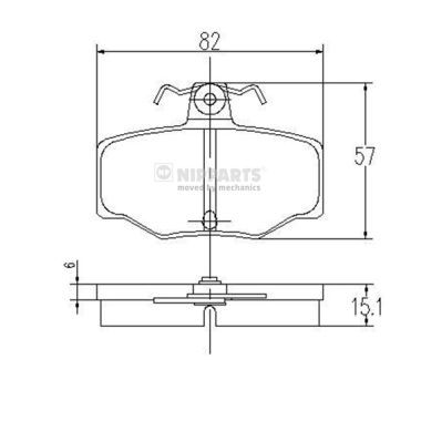 Слика на плочки NIPPARTS J3611031 за Nissan Almera  (N15) 1.4 GX,LX - 75 коњи бензин