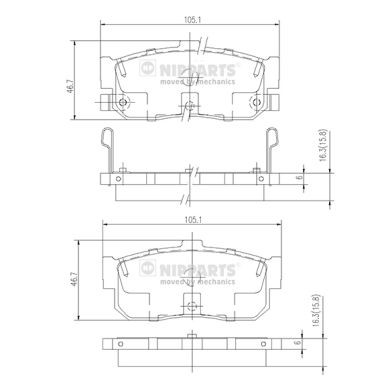 Слика на плочки NIPPARTS J3611034 за Nissan Primera Traveller (W10) 1.6 i - 90 коњи бензин