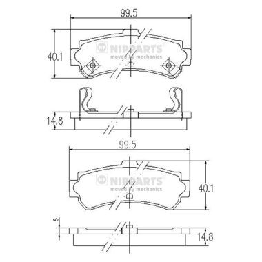 Слика на плочки NIPPARTS J3611039 за Nissan Almera Hatchback (N15) 2.0 D - 75 коњи дизел