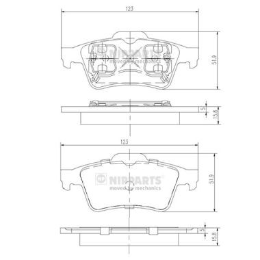 Слика на плочки NIPPARTS J3611045 за Nissan Primera (P12) 1.9 dCi - 116 коњи дизел