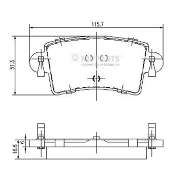 Слика на плочки NIPPARTS J3611046 за Renault Master 2 Bus (JD,ND) 2.5 dCi 120 - 115 коњи дизел