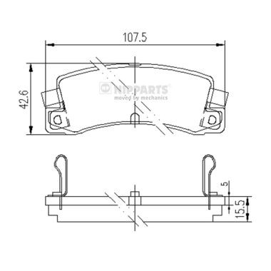 Слика на плочки NIPPARTS J3612008 за Toyota Corolla Liftback (E11) 1.4 (EE111_) - 86 коњи бензин