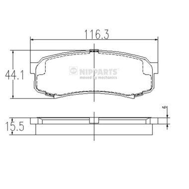 Слика на плочки NIPPARTS J3612010 за Mitsubishi Montero 4 (V80,V90) 3.2 DI-D 4x4 - 190 коњи дизел