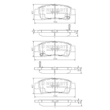 Слика на плочки NIPPARTS J3612019 за Toyota Verso Sportvan (ACM2) 2.0 D-4D - 116 коњи дизел