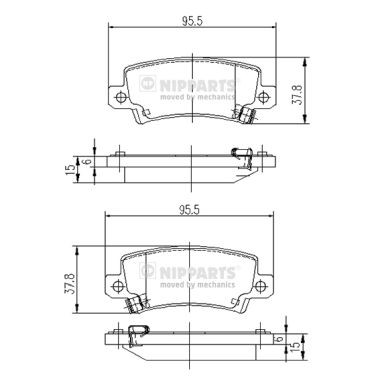 Слика на плочки NIPPARTS J3612025 за Toyota Corolla Sedan (E12J,E12T) 2.0 D-4D - 90 коњи дизел