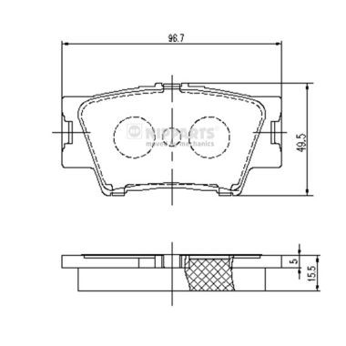 Слика на плочки NIPPARTS J3612035 за Toyota RAV4 2.2 D-4D 4WD - 136 коњи дизел