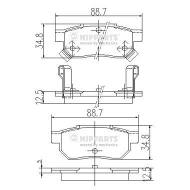 Слика на плочки NIPPARTS J3614004 за Honda Civic 6 Saloon (EJ,EK) 1.4 - 75 коњи бензин