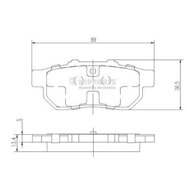 Слика на плочки NIPPARTS J3614007 за Honda Jazz 3 (GE) 1.4 - 101 коњи бензин