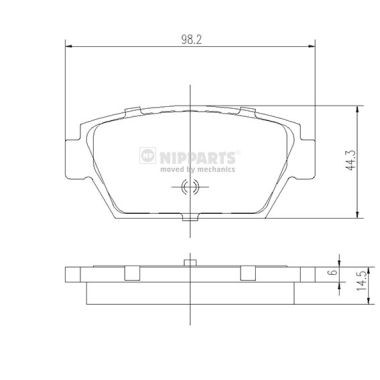 Слика на плочки NIPPARTS J3615000 за Mitsubishi Lancer 4 Hatchback (C6,C7 A) 1.6 16V (C76A, C66A) - 113 коњи бензин