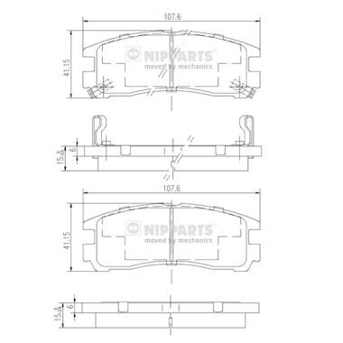 Слика на плочки NIPPARTS J3615003 за Mitsubishi Eclipse Coupe (D3) 2400 GS 16V - 143 коњи бензин