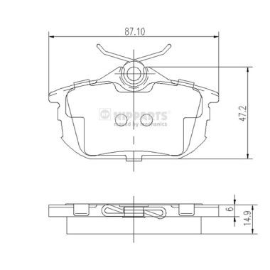 Слика на плочки NIPPARTS J3615012 за Volvo S40 Sedan (VS) 2.0 T - 165 коњи бензин