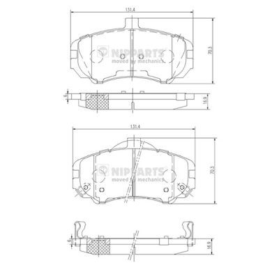 Слика на плочки NIPPARTS N3600544 за Hyundai i45 6 Saloon (YF) 2.0 i - 165 коњи бензин