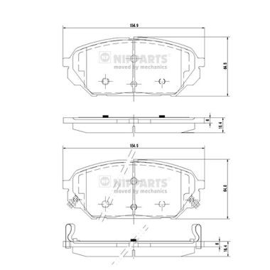 Слика на плочки NIPPARTS N3600551 за Hyundai ix55 3.0 V6 CRDi 4WD - 250 коњи дизел