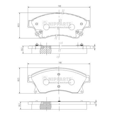 Слика на плочки NIPPARTS N3600914 за CHEVROLET AVEO Hatchback T300 1.3 D - 95 коњи дизел