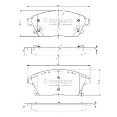 Слика на плочки NIPPARTS N3600915 за Opel Zafira (P12) 1.4 - 140 коњи бензин