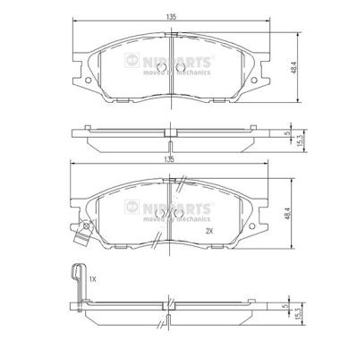 Слика на плочки NIPPARTS N3601097 за Nissan Pulsar Hatchback (N16) 1.5 - 98 коњи бензин