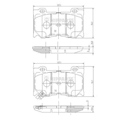 Слика на плочки NIPPARTS N3601107 за Infiniti Q70 (y51) 3.0 - 238 коњи дизел