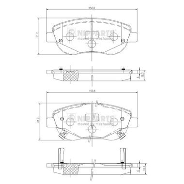 Слика на плочки NIPPARTS N3602135 за Toyota Avensis Estate (T27) 2.0 D-4D - 124 коњи дизел