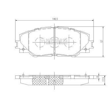 Слика на плочки NIPPARTS N3602138 за Toyota Rav4 - 4 (ZSA4, ALA4) 2.0 4WD (ZSA44_) - 151 коњи бензин