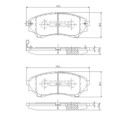 Слика на плочки NIPPARTS N3603069 за Ford Ranger (TU) 4.0 4x4 - 207 коњи бензин