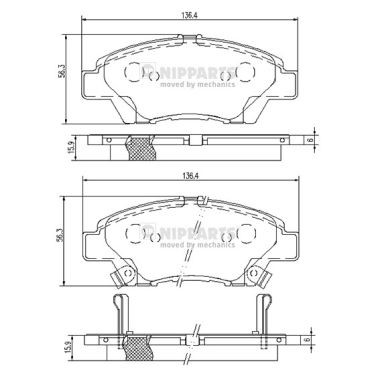 Слика на плочки NIPPARTS N3604068 за Honda Insight 1.3 Hybrid - 88 коњи бензин/ електро