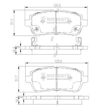 Слика на плочки NIPPARTS N3606022 за Ford Fiesta 6 1.4 TDCi - 68 коњи дизел