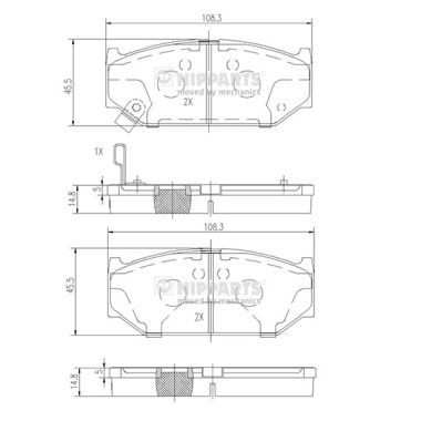 Слика на плочки NIPPARTS N3608031 за Suzuki Swift 4 (MZ,EZ) 1.2 - 90 коњи бензин