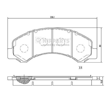 Слика на плочки NIPPARTS N3609012 за камион Isuzu N Series NPR 75 - 174 коњи бензин