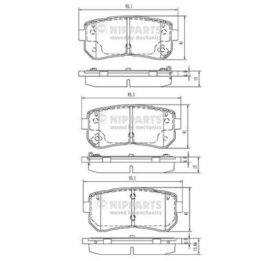 Слика на плочки NIPPARTS N3610313 за Hyundai i10 1.2 - 78 коњи бензин