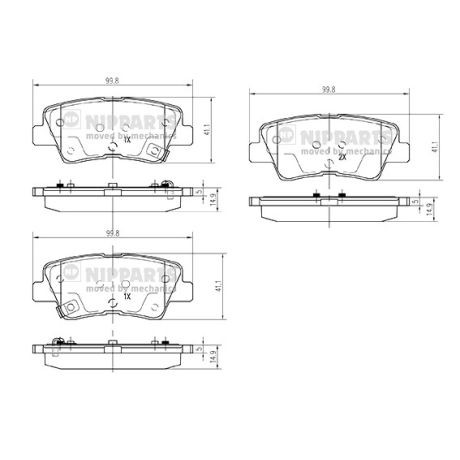 Слика на плочки NIPPARTS N3610314 за Kia Ceed 2012 1.6 CVVT - 125 коњи бензин