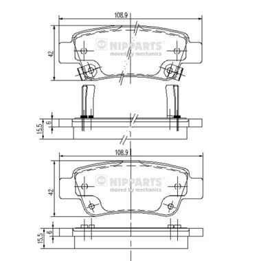 Слика на плочки NIPPARTS N3614019 за Honda CR-V 4 2.2 i-DTEC AWD - 150 коњи дизел