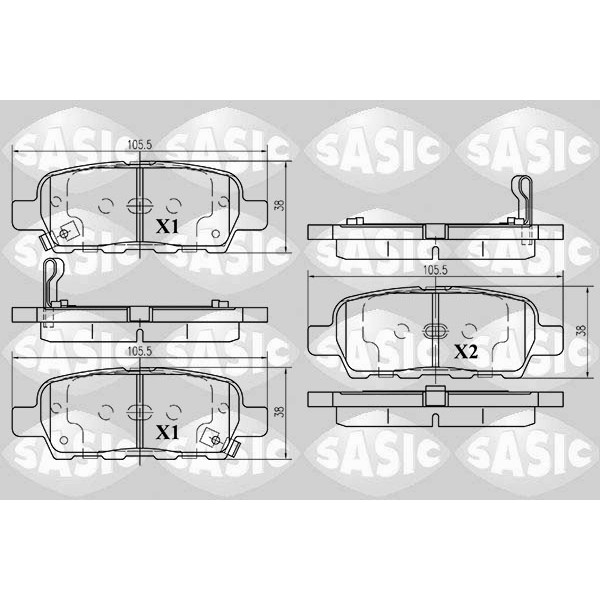 Слика на плочки SASIC 6214025 за Nissan Murano (Z50)  - 234 коњи бензин