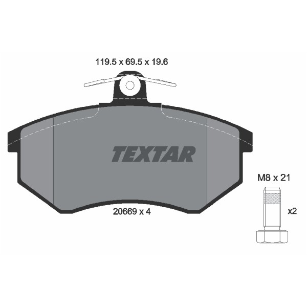 Слика на плочки TEXTAR 2066921 за Audi 90 Sedan (89, 89Q, 8A, B3) 2.0 - 109 коњи бензин