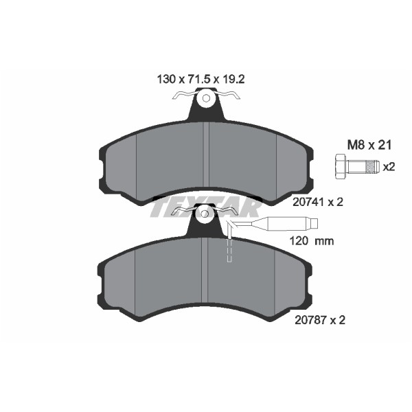 Слика на плочки TEXTAR 2074101 за Citroen C25 Platform 2.0 - 84 коњи бензин