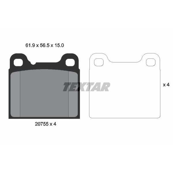 Слика на плочки TEXTAR 2075506 за Volvo 240 Estate (P245) 2.4 Diesel - 82 коњи дизел