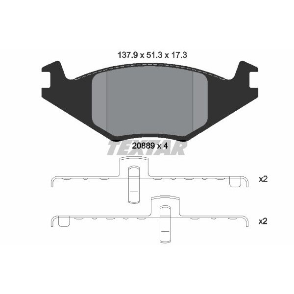 Слика на плочки TEXTAR 2088902 за Seat Ibiza 2 (6K) 1.0 - 45 коњи бензин