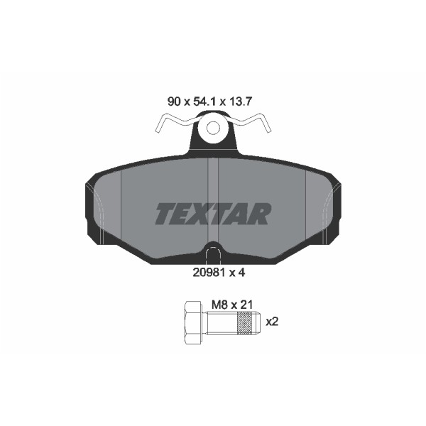 Слика на плочки TEXTAR 2098101 за Ford Granada MK 3 Estate (gge) 2.0 i - 120 коњи бензин