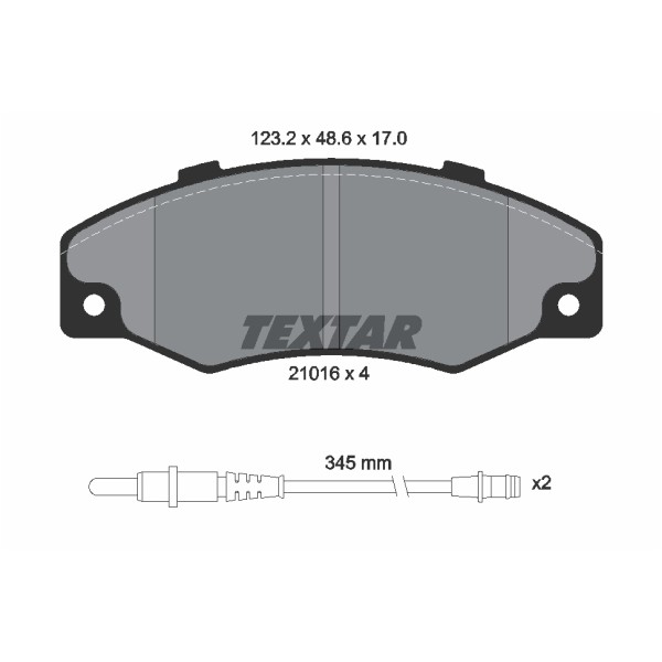 Слика на плочки TEXTAR 2101602 за Renault 21 Saloon 1.4 (L48D) - 69 коњи бензин