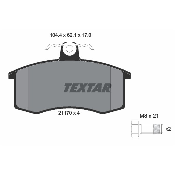 Слика на плочки TEXTAR 2117002 за Lada Samara (2108,2109) 1500 - 68 коњи бензин
