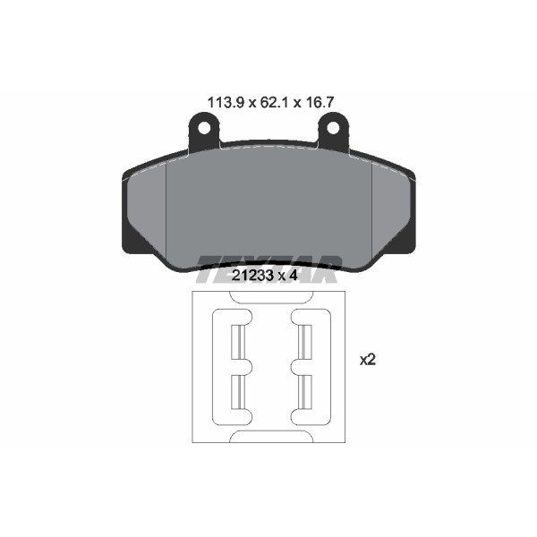 Слика на плочки TEXTAR 2123302 за Volvo 740 Estate (745) 2.0 - 117 коњи бензин